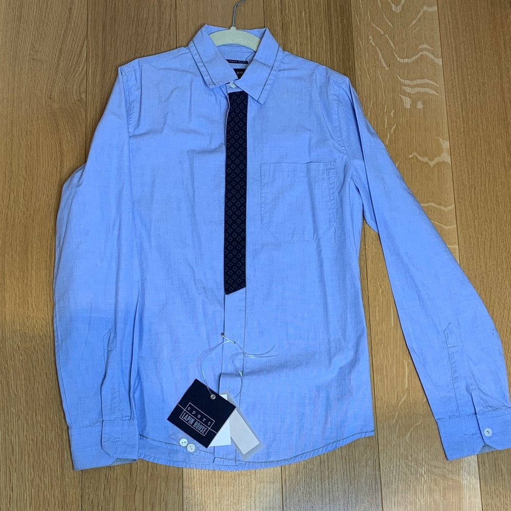 NWT Lapin House Luxury Blue Button-Down Shirt